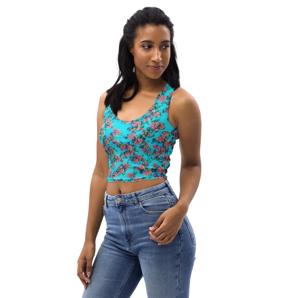 Coral Lagoon on Crop Top — Left Front