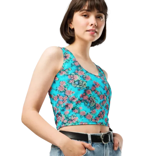 Coral Lagoon on a Crop Top
