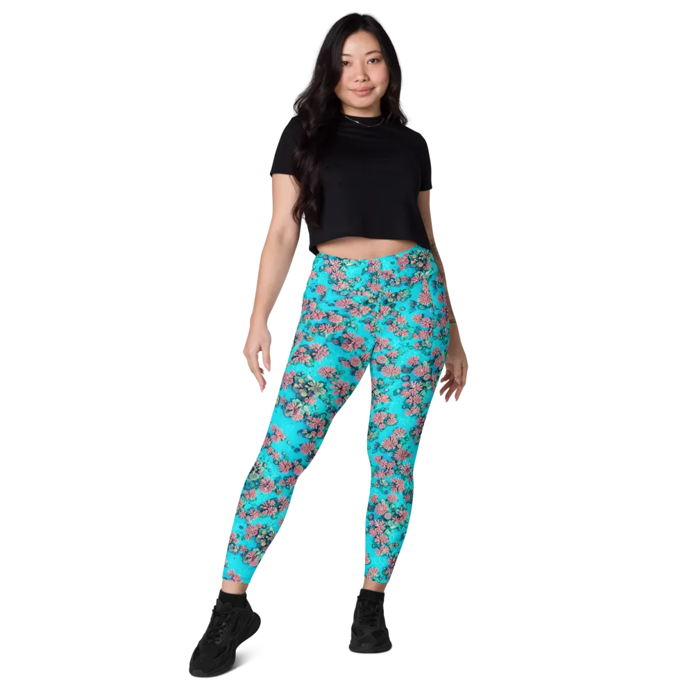 Coral Lagoon on Leggings with Pockets — Front