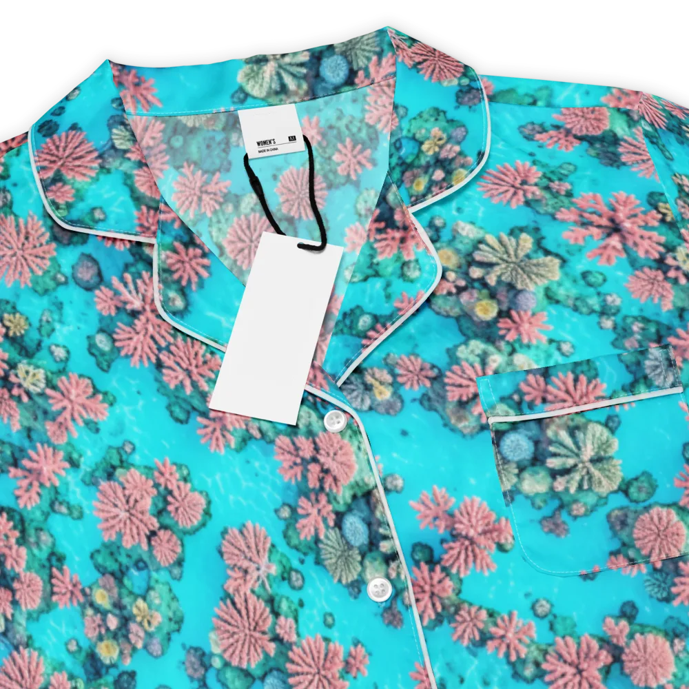 Coral Lagoon on Women's Short Sleeve Pajama Top — Product details