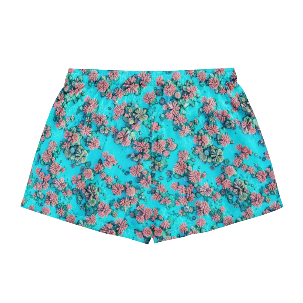 Coral Lagoon on Women's Pajama Shorts — Back