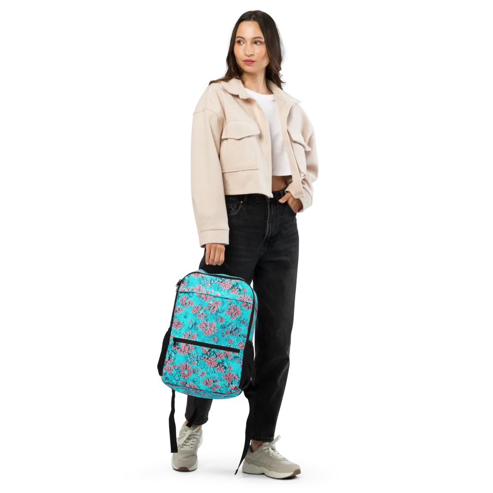 Aqua Bloom on Utility Backpack — Front