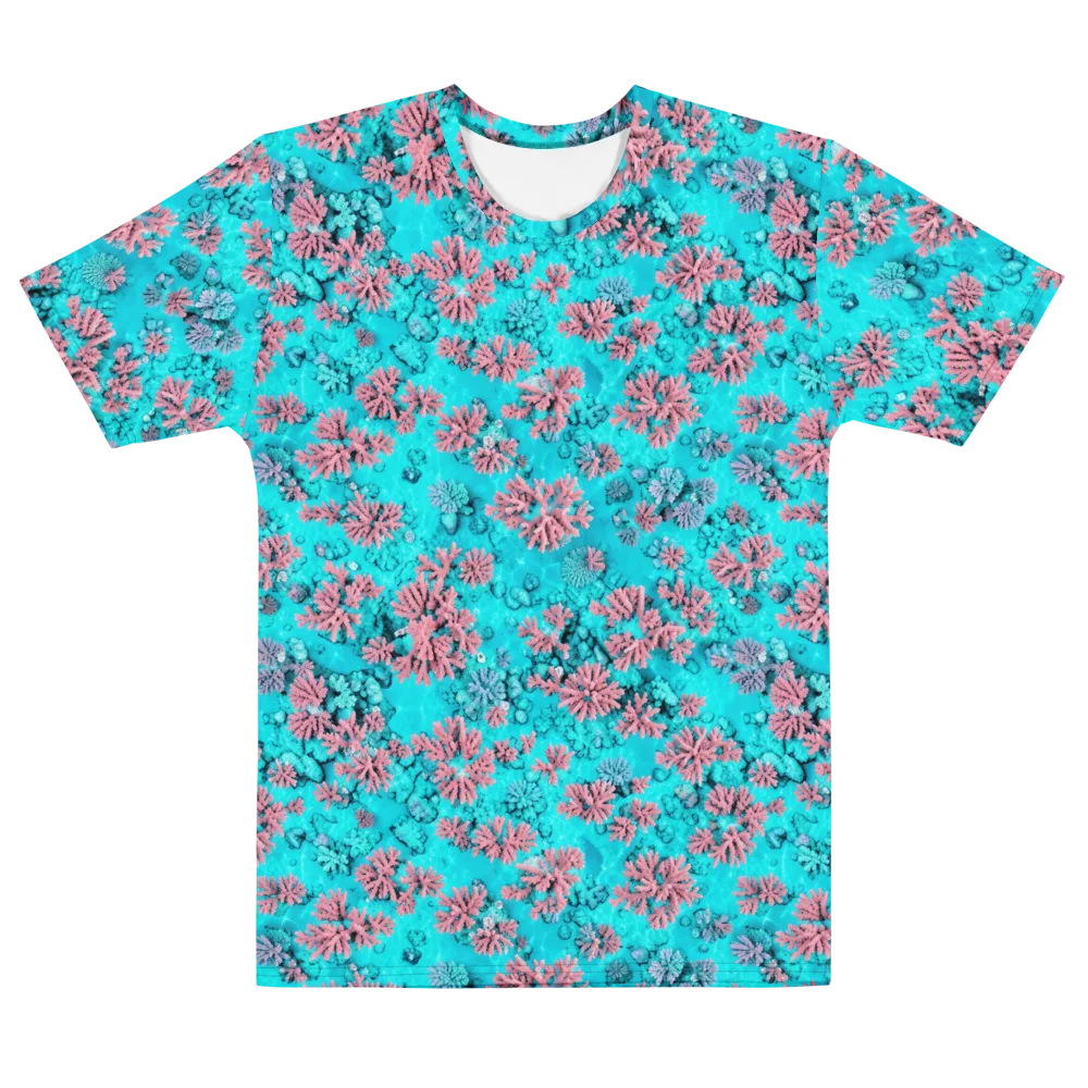 Aqua Bloom on Men's Cotton Crew Neck T-Shirt — Front