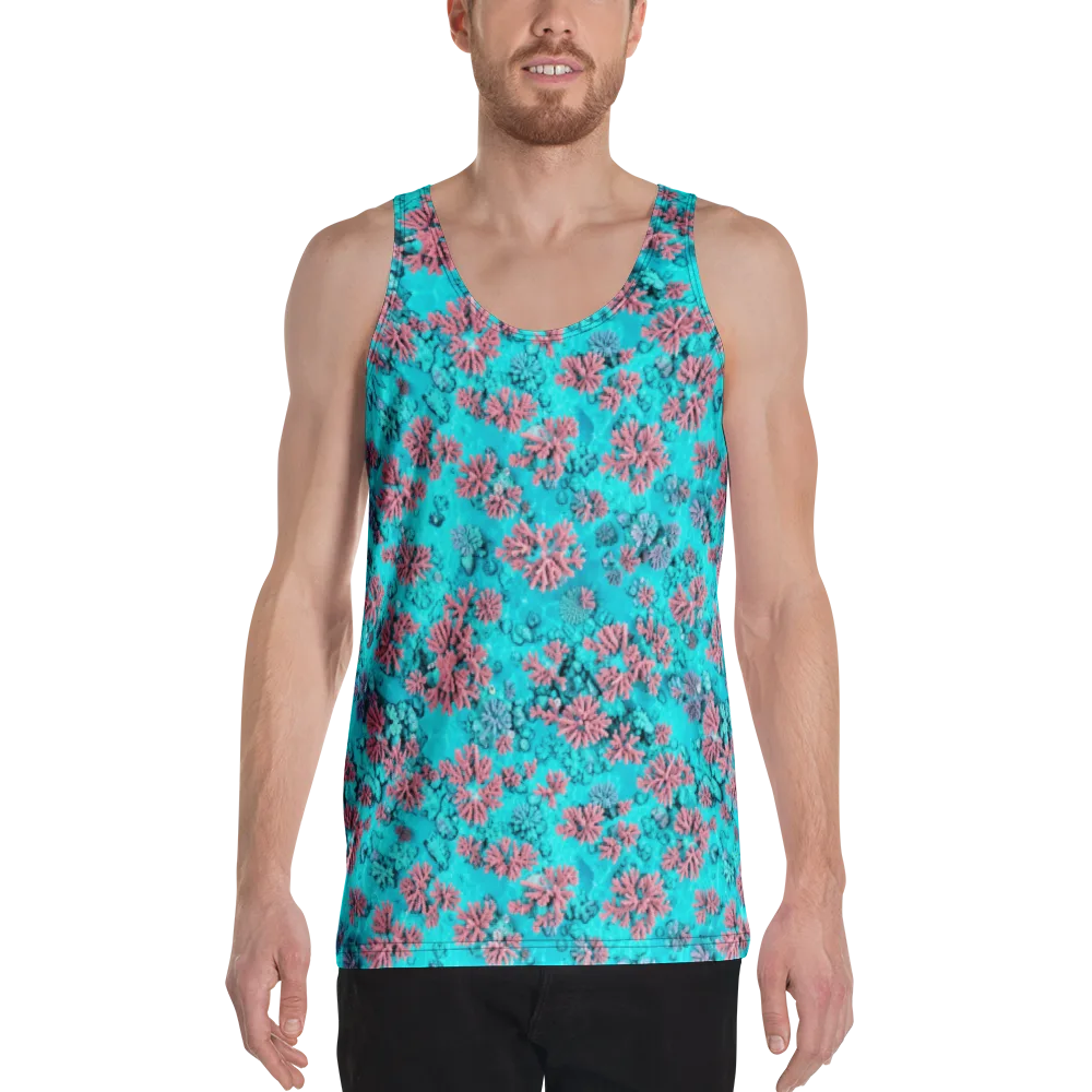 Aqua Bloom on Men's Tank Top — Front