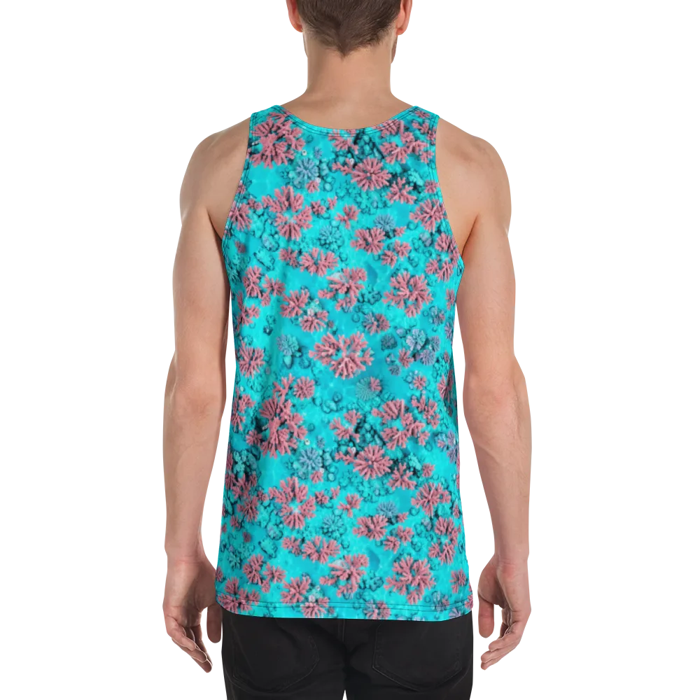 Aqua Bloom on Men's Tank Top — Back