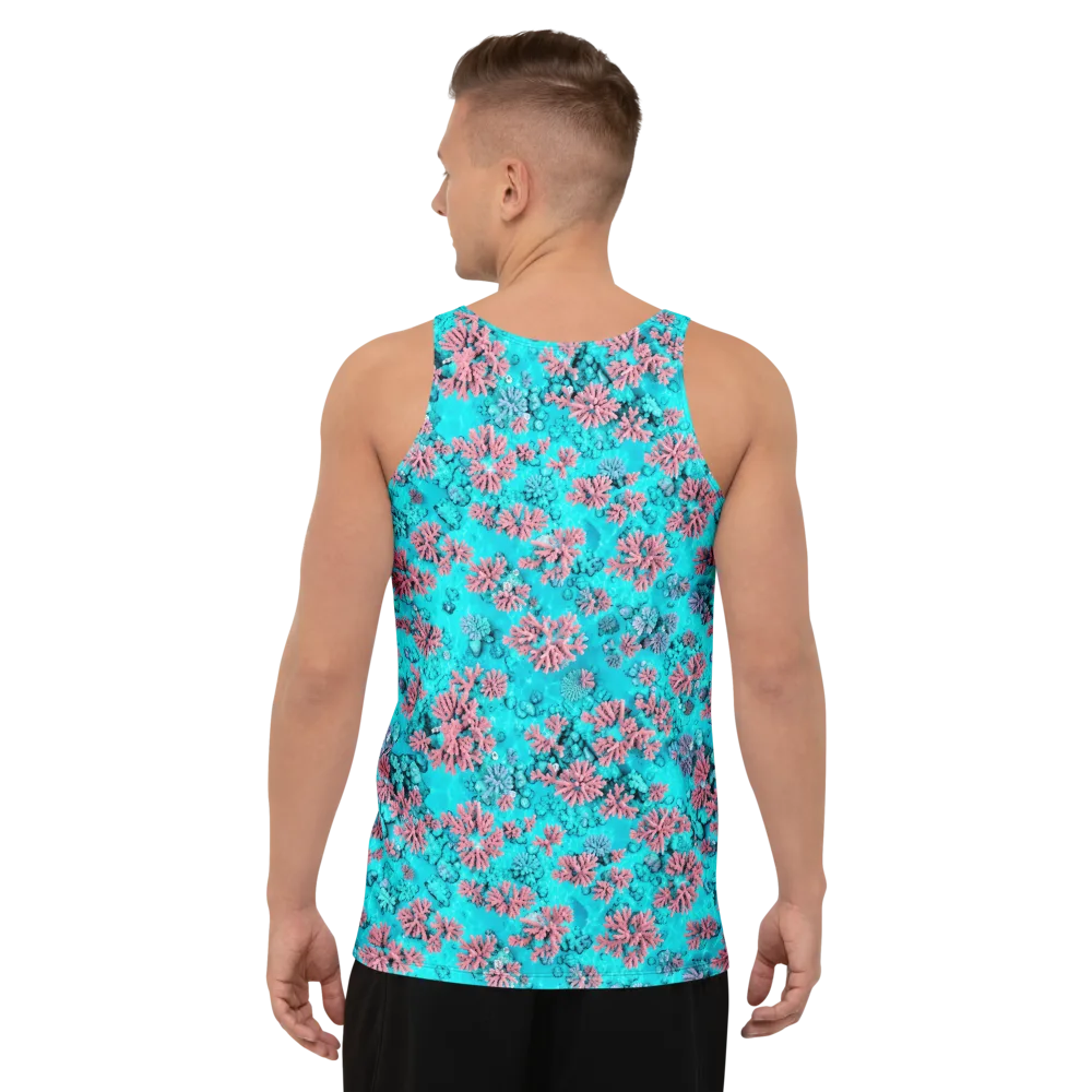 Aqua Bloom on Men's Tank Top — Back