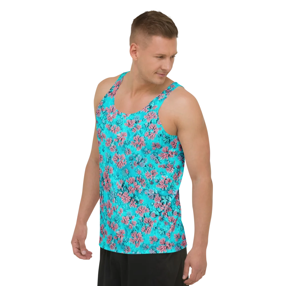 Aqua Bloom on Men's Tank Top — Left Front