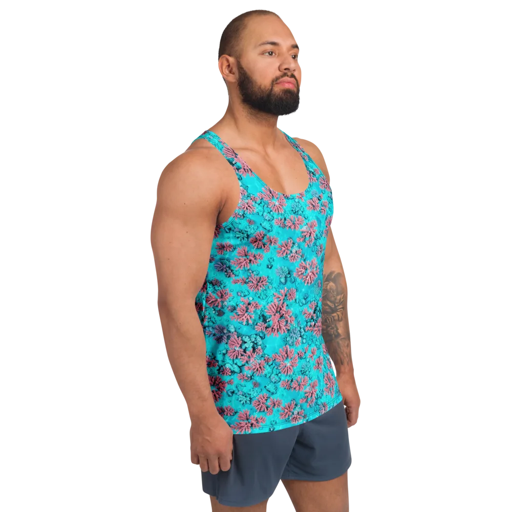 Aqua Bloom on Men's Tank Top — Right Front
