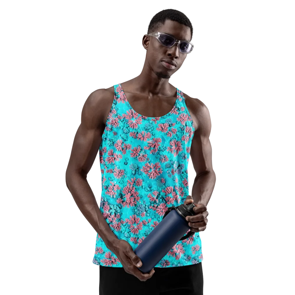 Aqua Bloom on Men's Tank Top — Front