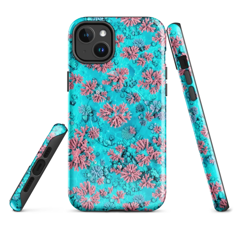 Aqua Bloom on MagSafe Tough Case for iPhone® — Front