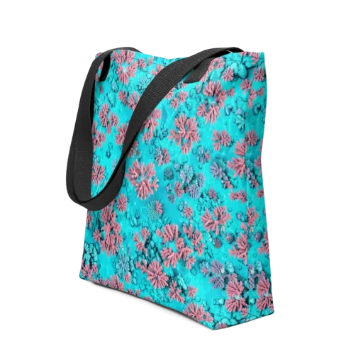 Aqua Bloom on a Tote Bag