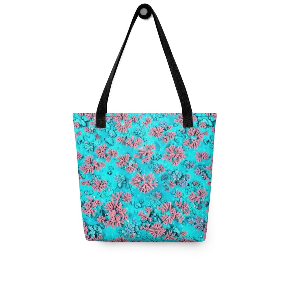 Aqua Bloom on Tote Bag — Front