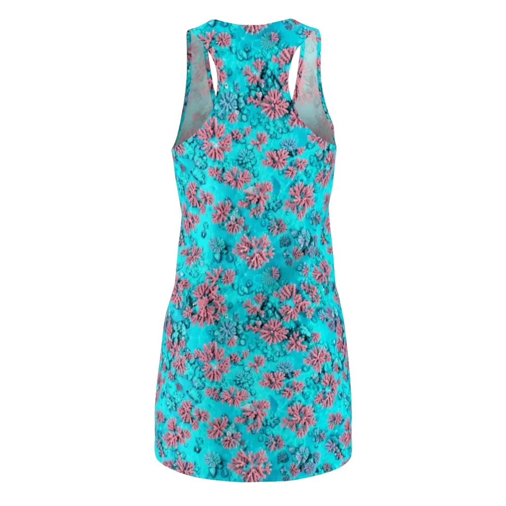 Aqua Bloom on Racerback Dress — Back
