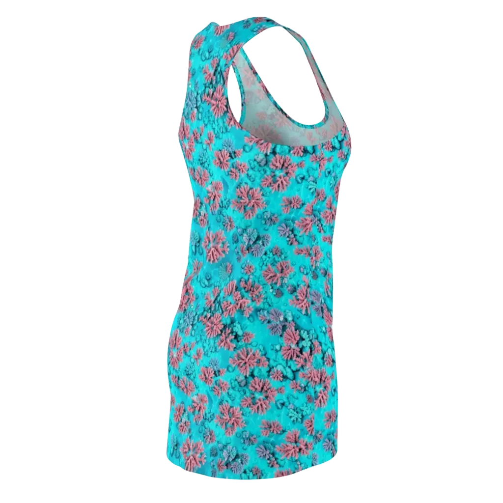 Aqua Bloom on Racerback Dress — Back Side