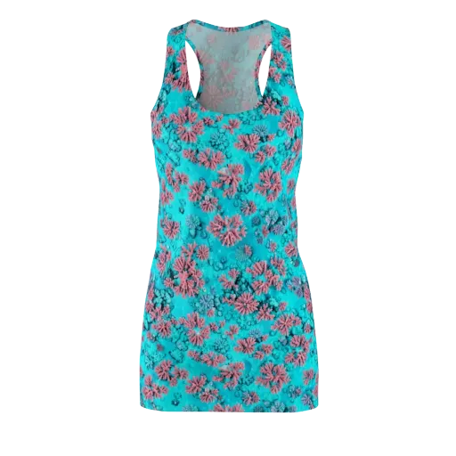 Aqua Bloom on a Racerback Dress