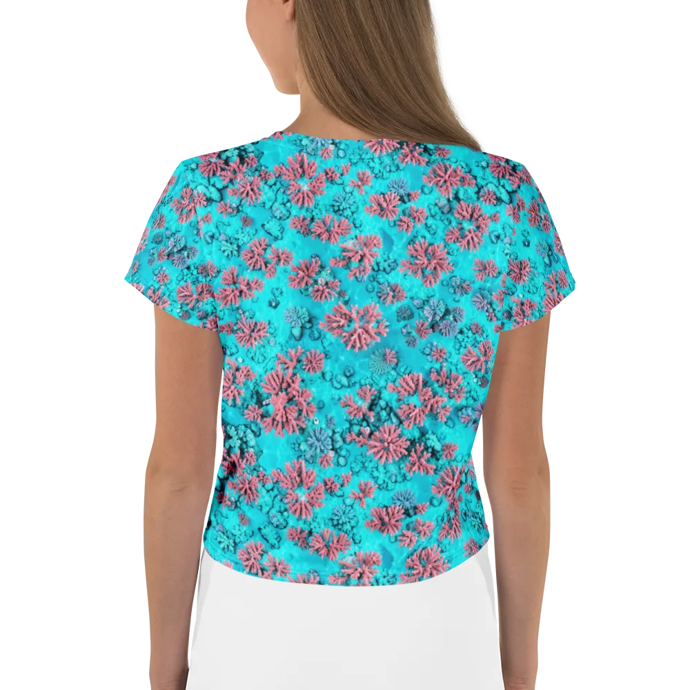 Aqua Bloom on Crop Tee — Back