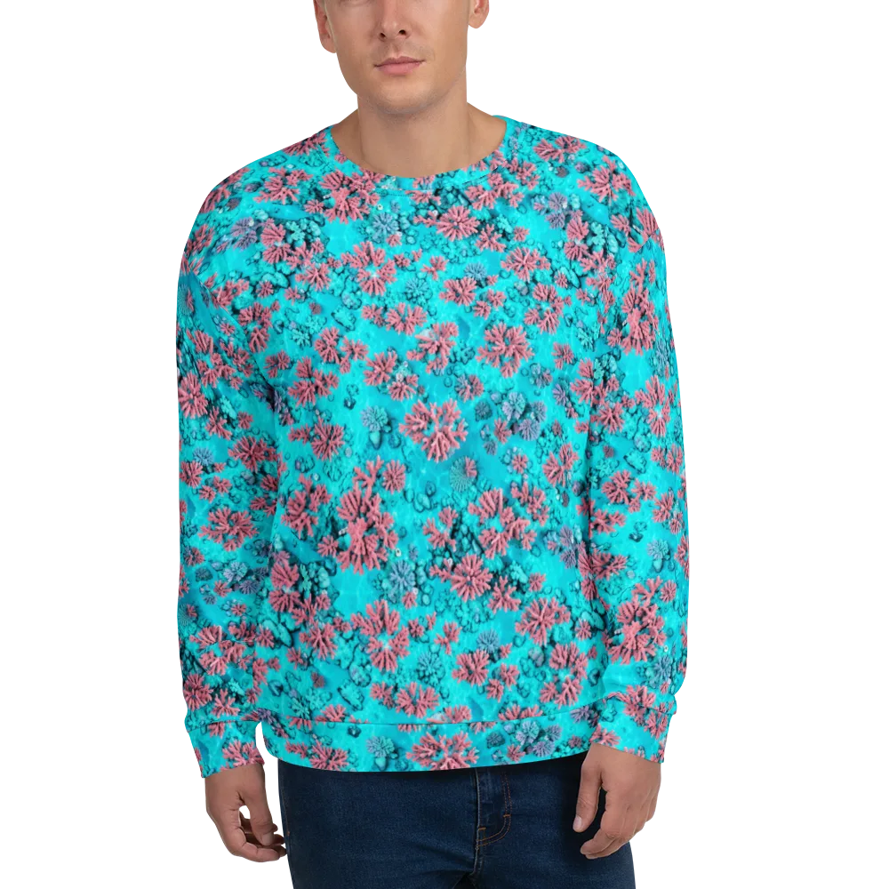 Aqua Bloom on Sweatshirt — Front