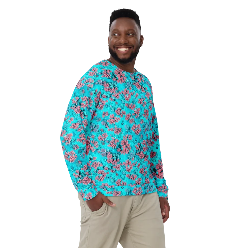 Aqua Bloom on Sweatshirt — Front