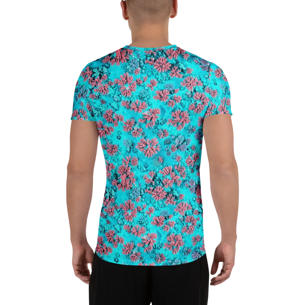Aqua Bloom on Men's Athletic T-Shirt — Back