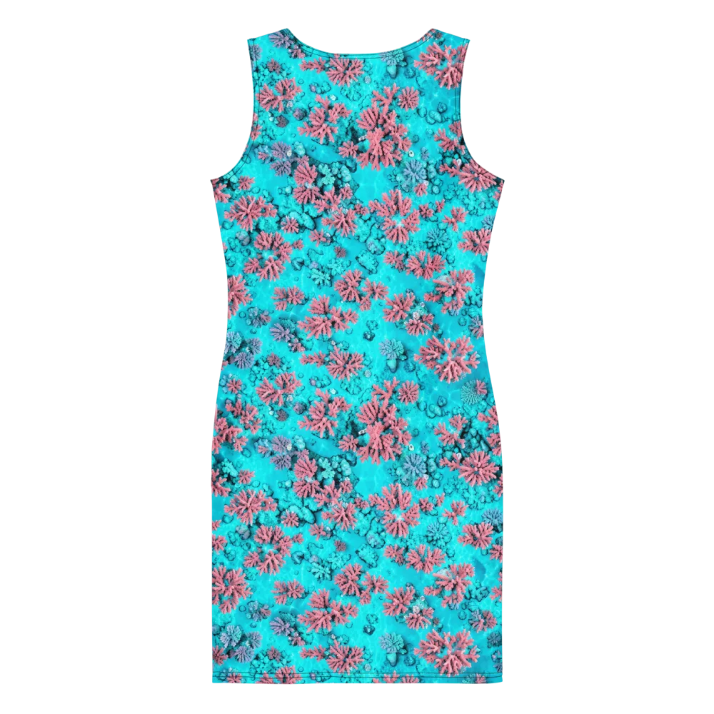 Aqua Bloom on Bodycon Dress — Back