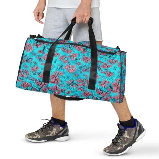 Aqua Bloom on a Duffle Bag