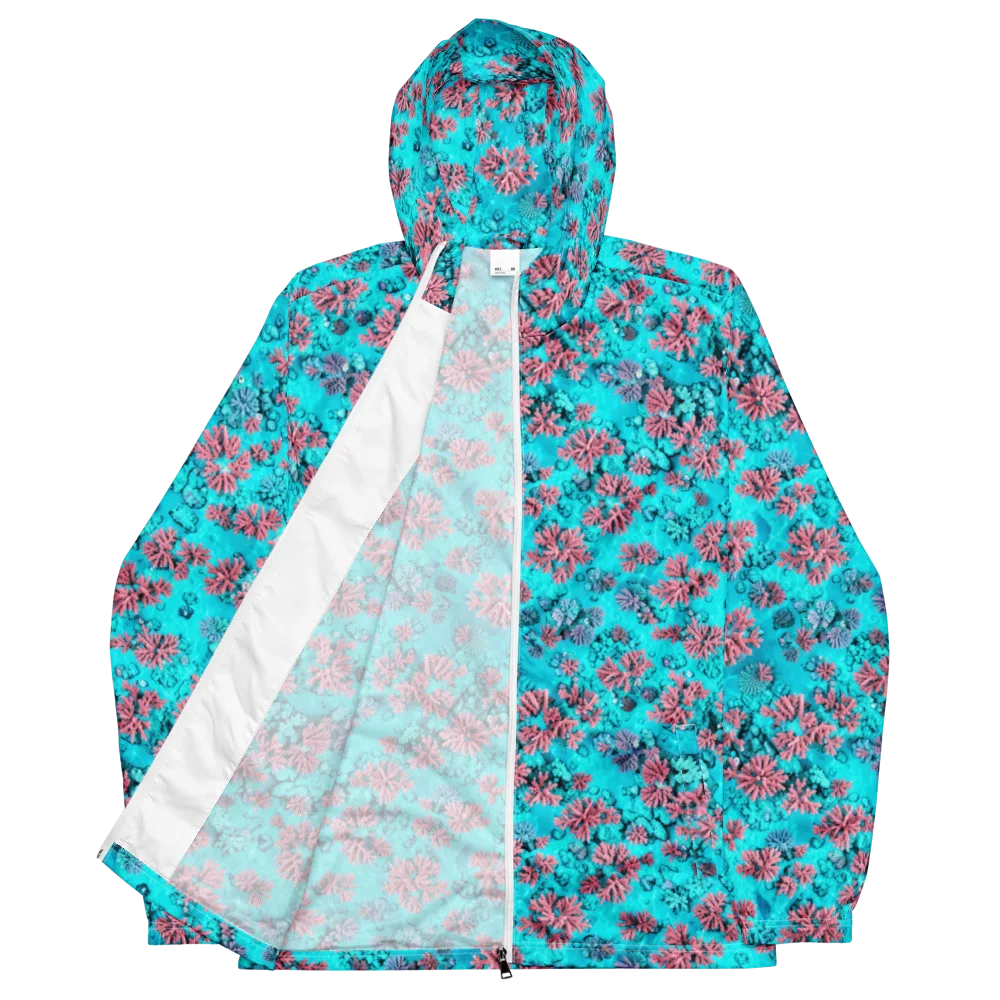 Aqua Bloom on Men's Windbreaker — Front