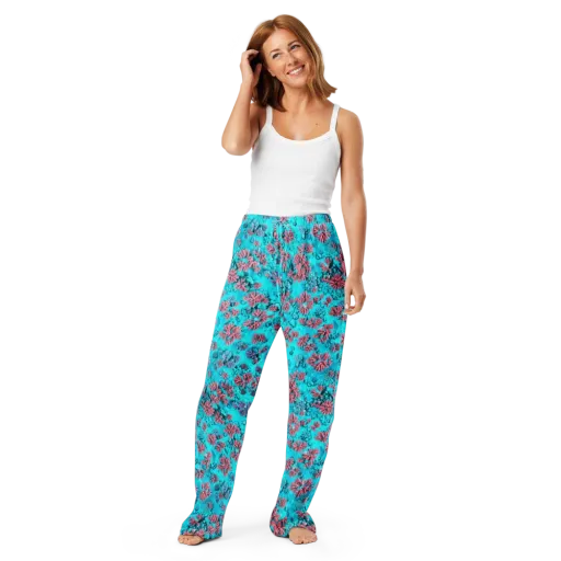 Aqua Bloom on a Women's Pajama Pants