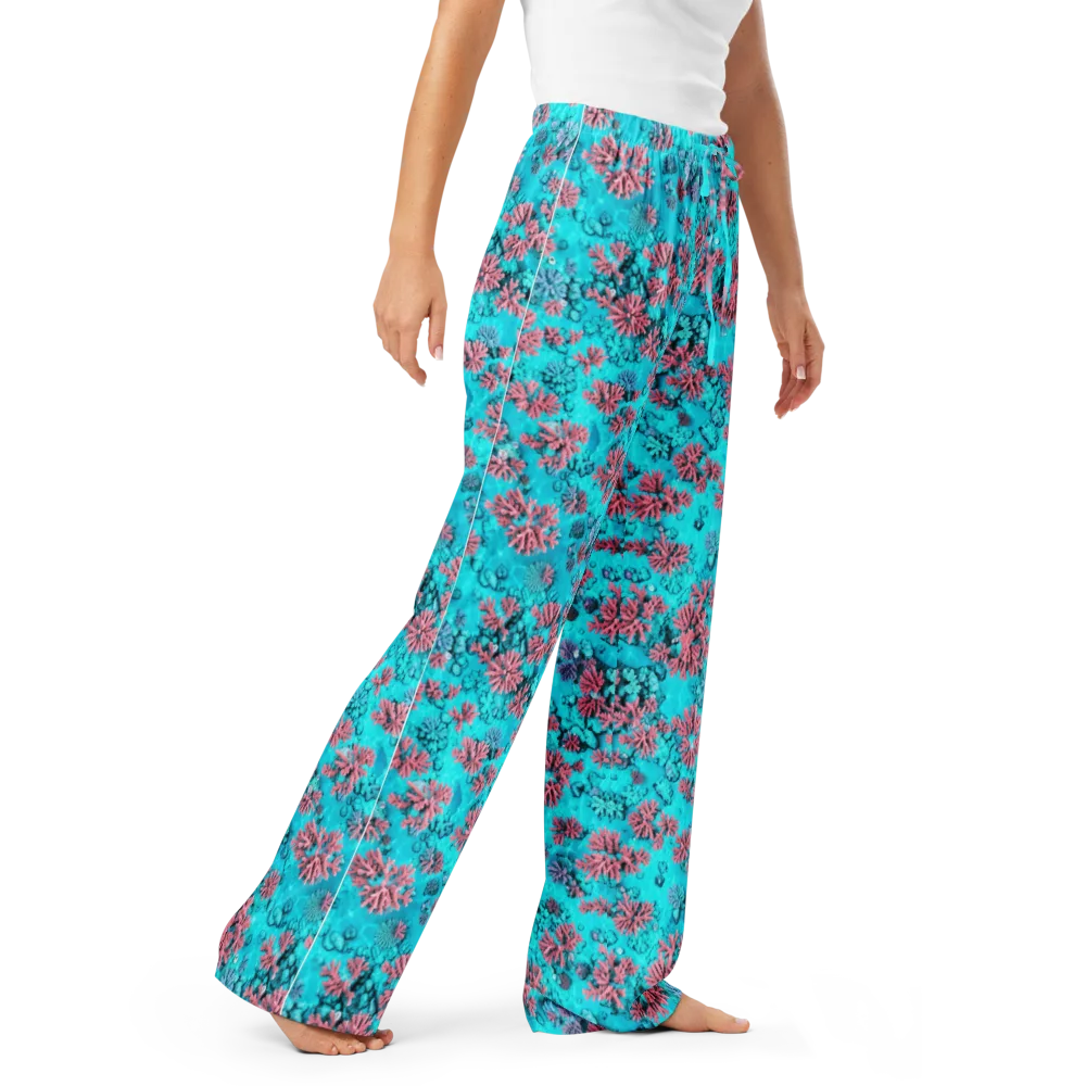 Aqua Bloom on Women's Pajama Pants — Right Front