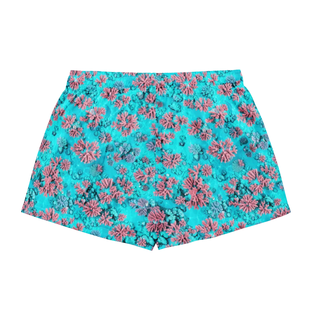 Aqua Bloom on Women's Pajama Shorts — Back