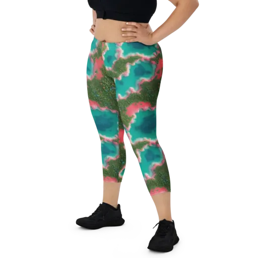 Verdant Lagoon on a Capri Leggings