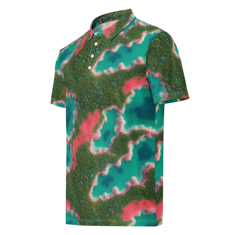 Verdant Lagoon on Men's Slim Fit Polo Shirt — Left Front