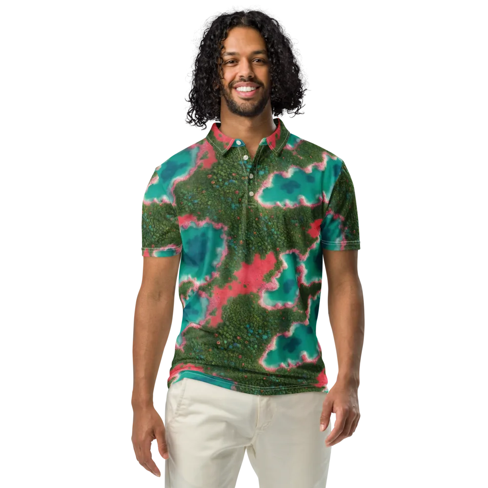 Verdant Lagoon on Men's Slim Fit Polo Shirt — Front
