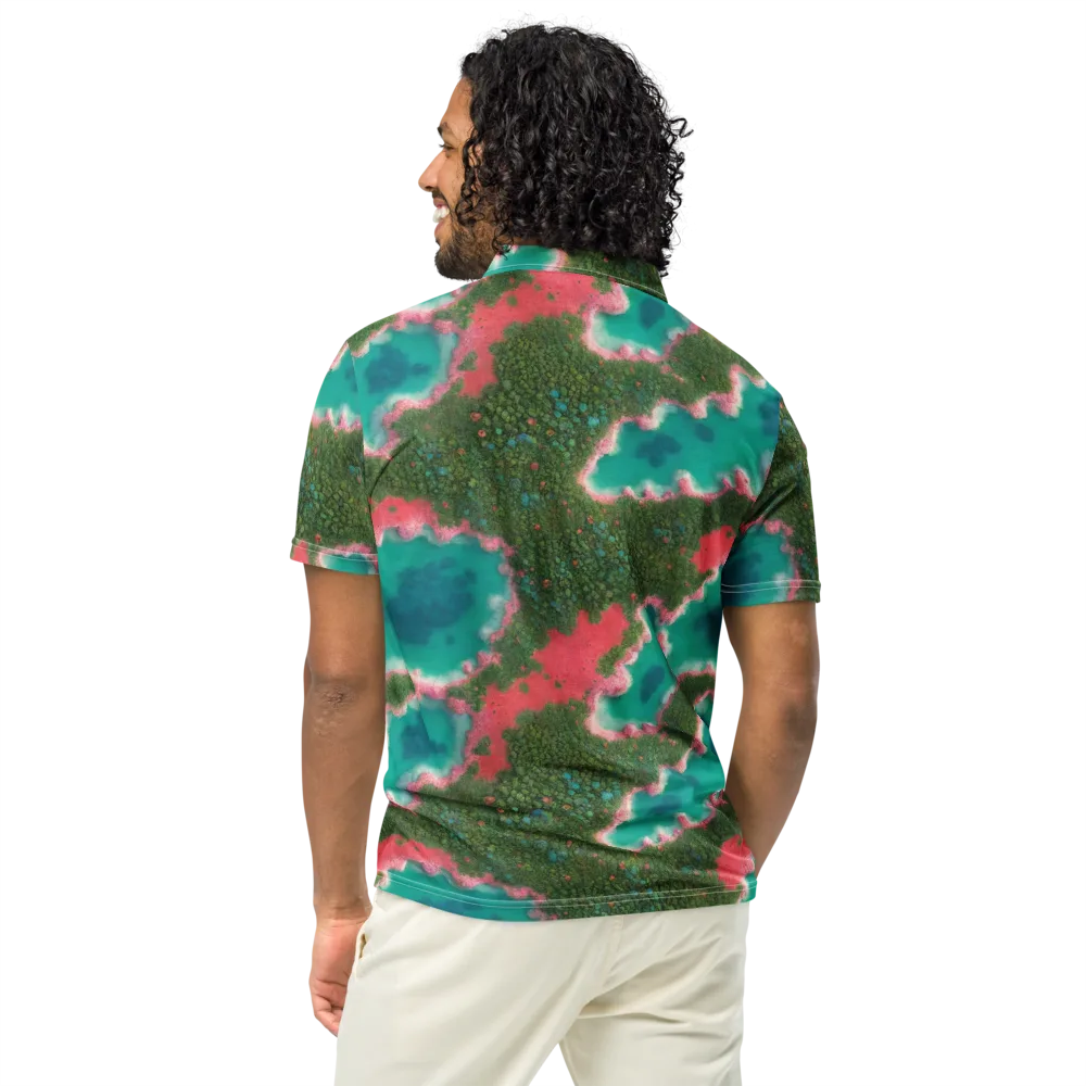 Verdant Lagoon on Men's Slim Fit Polo Shirt — Back