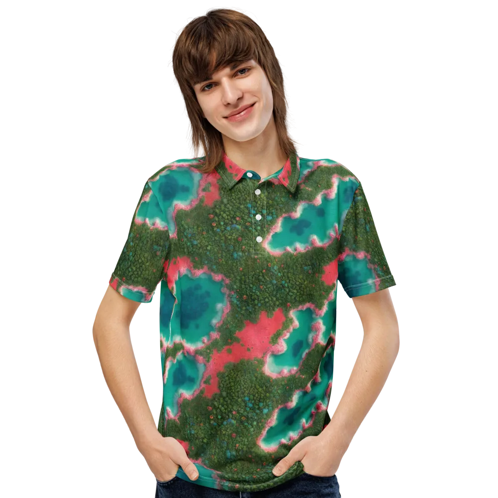 Verdant Lagoon on Men's Slim Fit Polo Shirt — Front