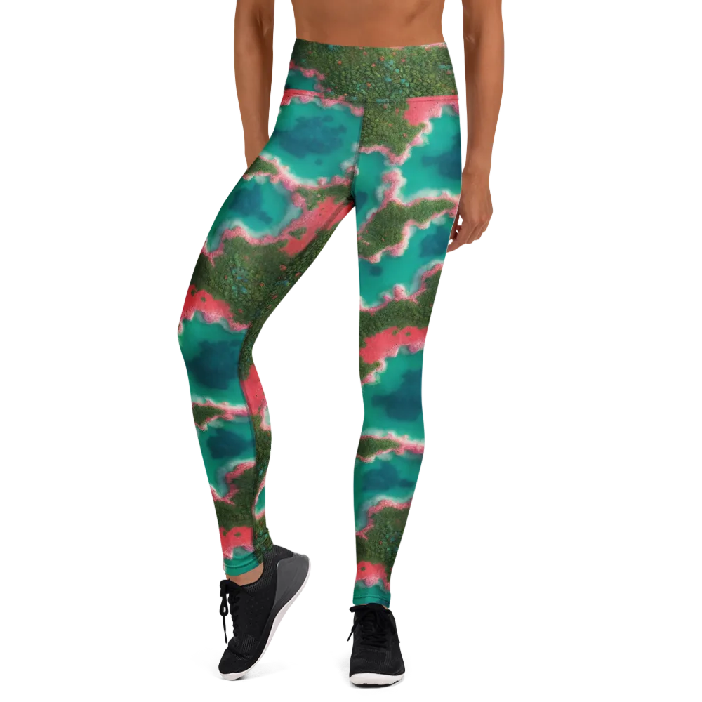 Verdant Lagoon on Yoga Leggings — Front