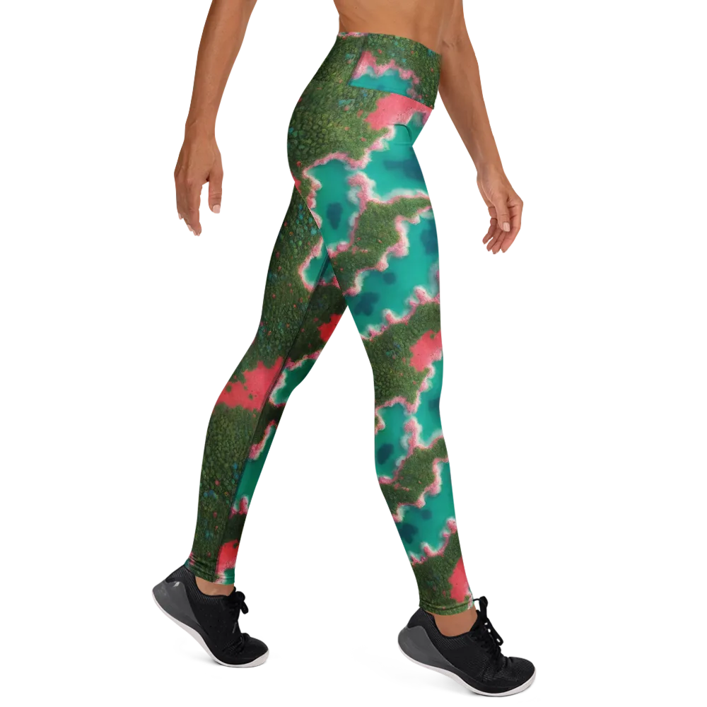 Verdant Lagoon on Yoga Leggings — Right