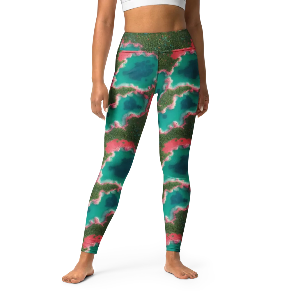 Verdant Lagoon on Yoga Leggings — Front
