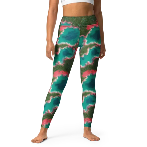 Verdant Lagoon on a Yoga Leggings