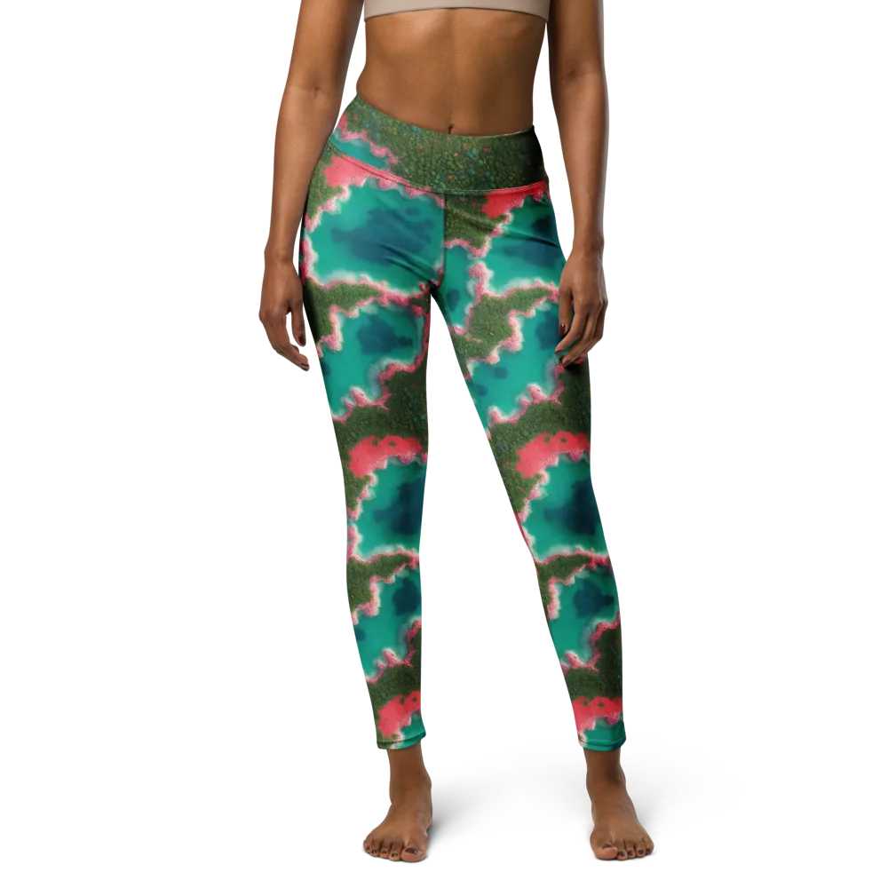 Verdant Lagoon on Yoga Leggings — Front