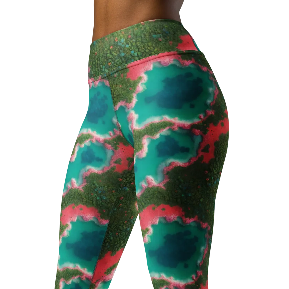 Verdant Lagoon on Yoga Leggings — Left Front