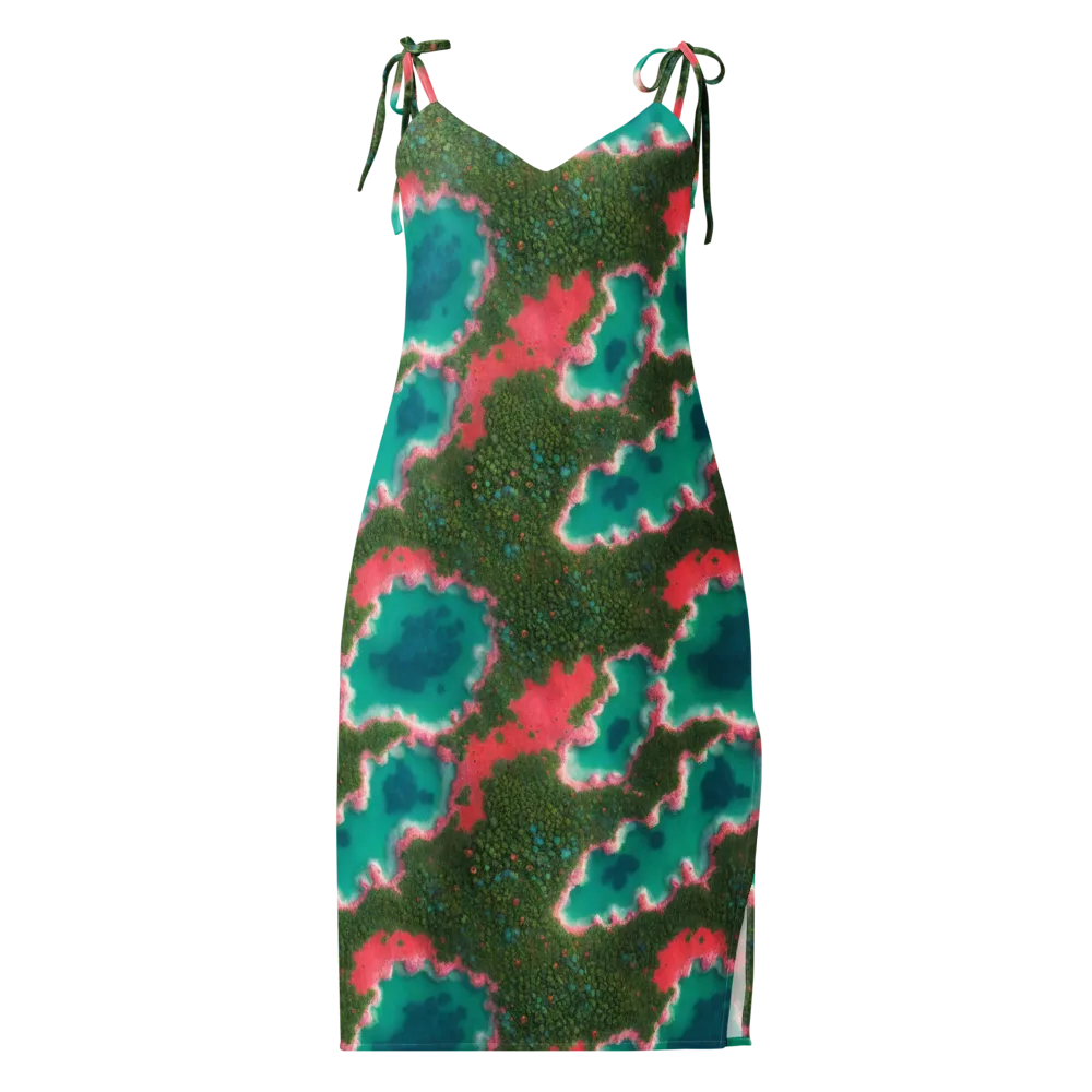 Verdant Lagoon on Slip Dress — Front