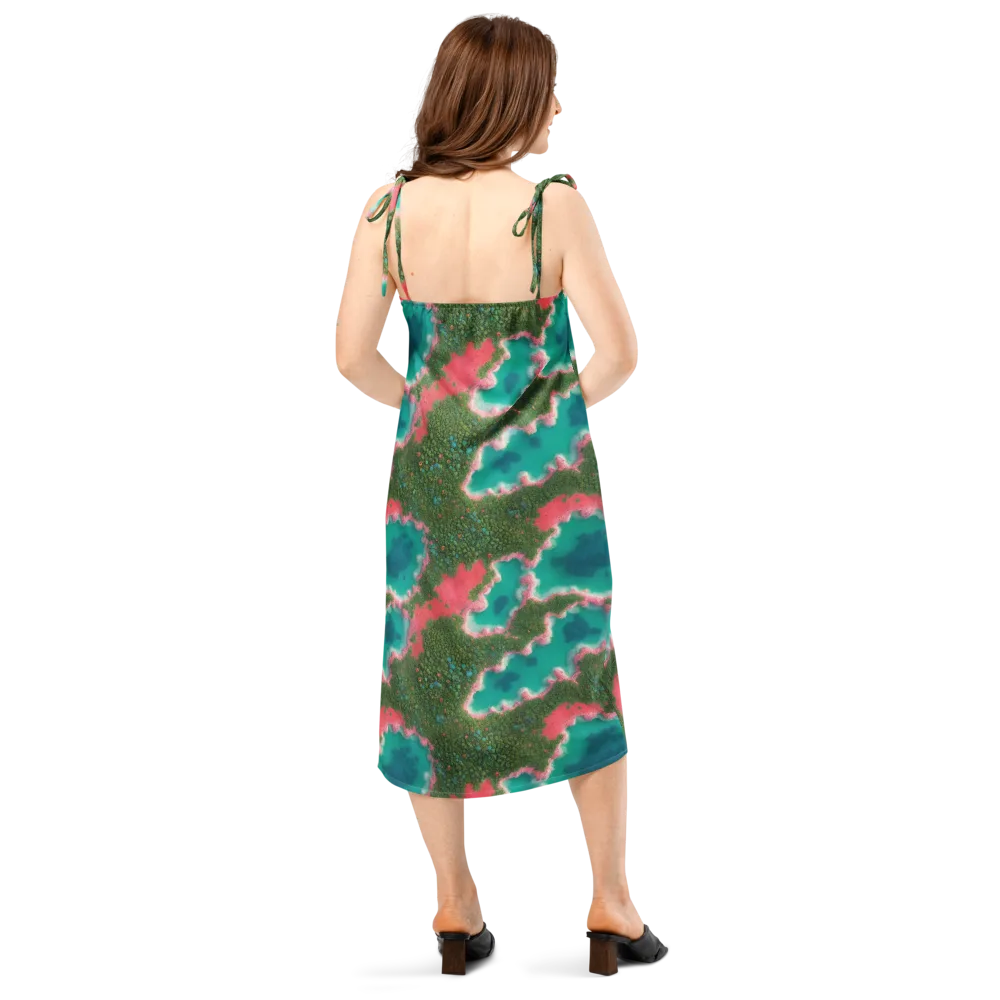 Verdant Lagoon on Slip Dress — Back