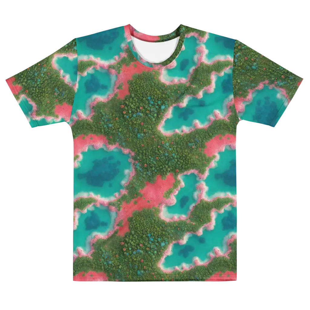 Verdant Lagoon on Men's Cotton Crew Neck T-Shirt — Front