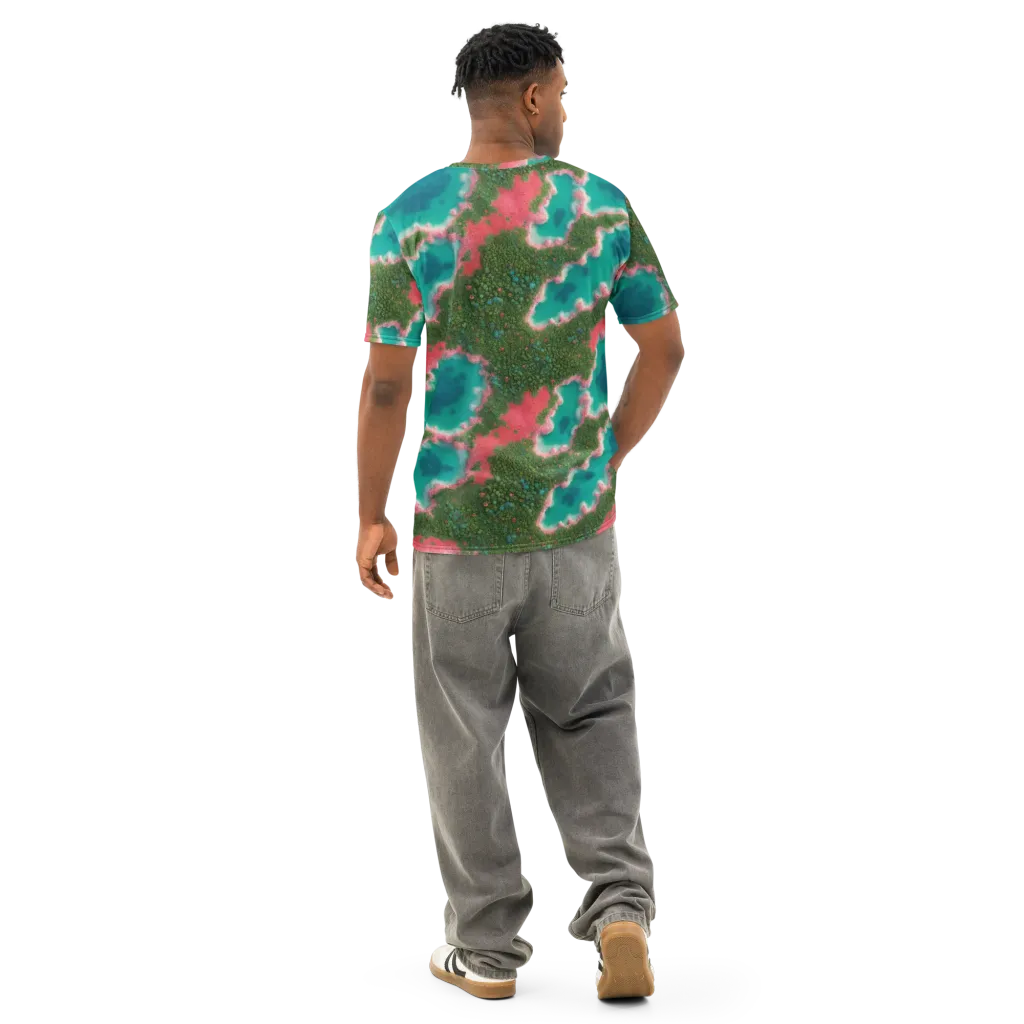 Verdant Lagoon on Men's Cotton Crew Neck T-Shirt — Back
