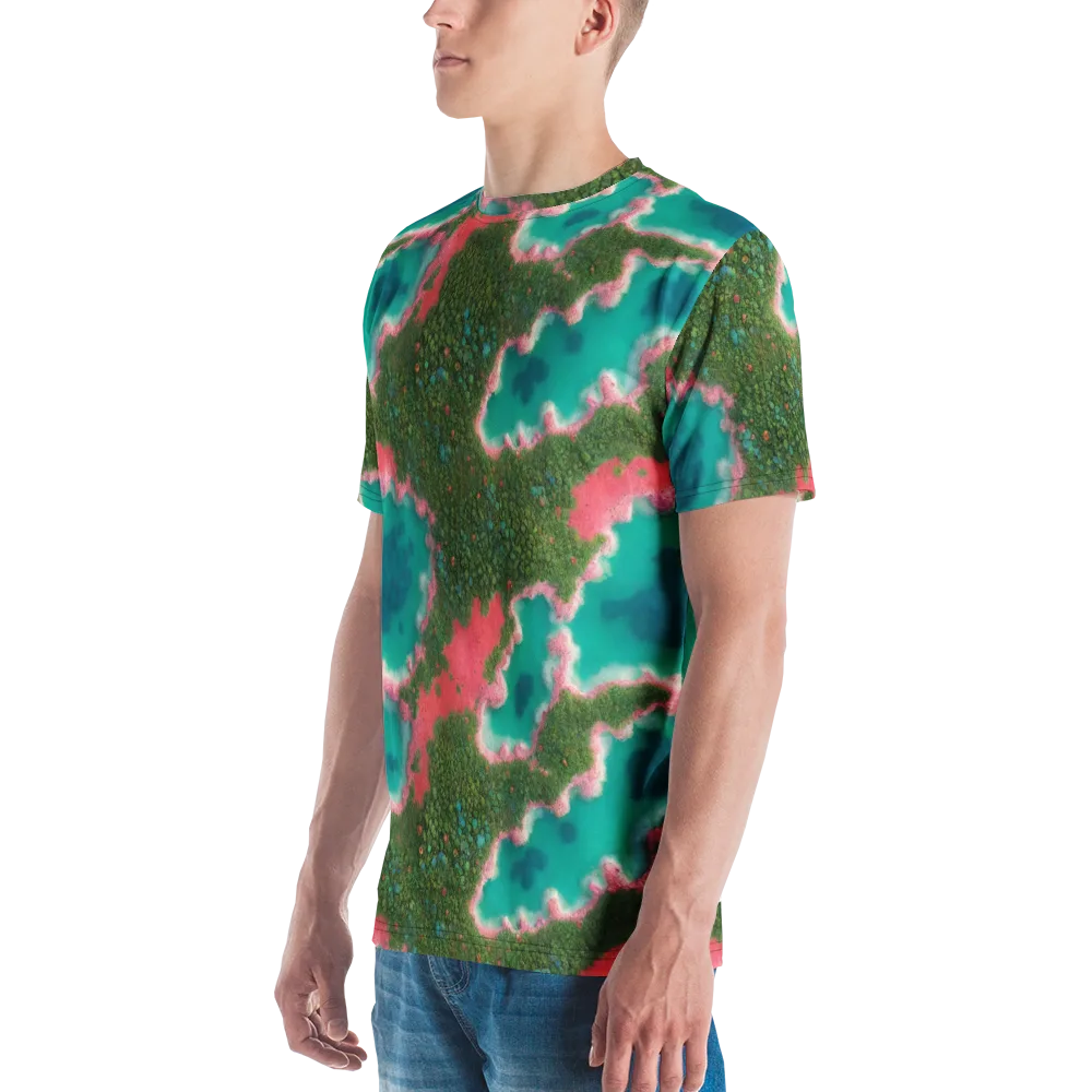 Verdant Lagoon on Men's Crew Neck T-Shirt — Left