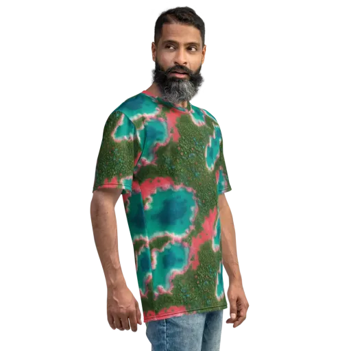 Verdant Lagoon on a Men's Crew Neck T-Shirt