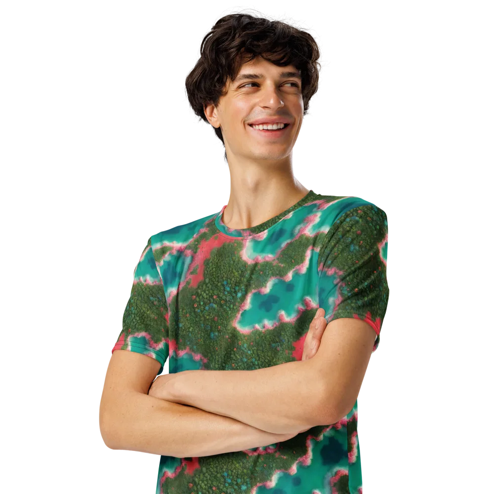 Verdant Lagoon on Men's Crew Neck T-Shirt — Left Front