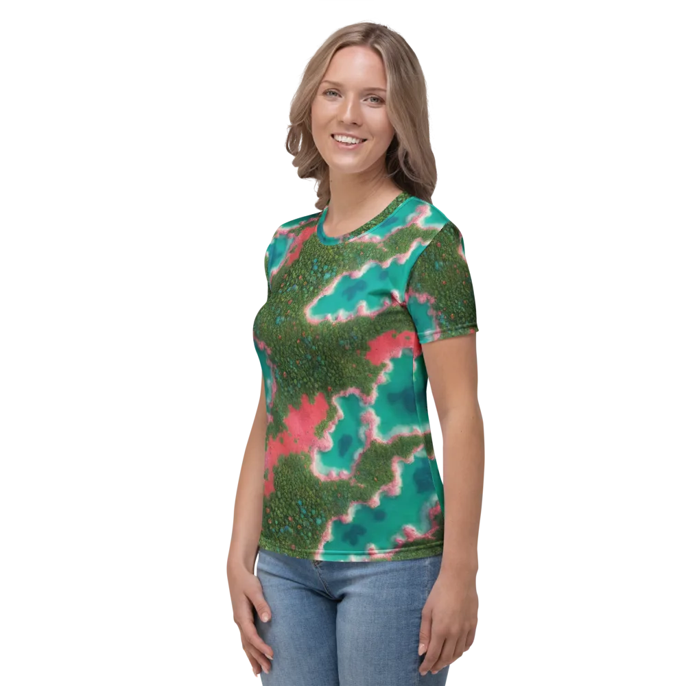 Verdant Lagoon on Women's Crew Neck T-Shirt — Left