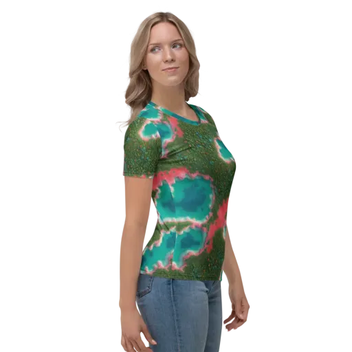 Verdant Lagoon on a Women's Crew Neck T-Shirt