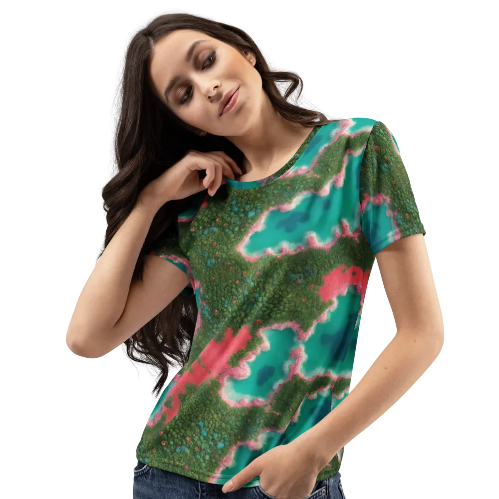 Verdant Lagoon on Women's Crew Neck T-Shirt — Left Front